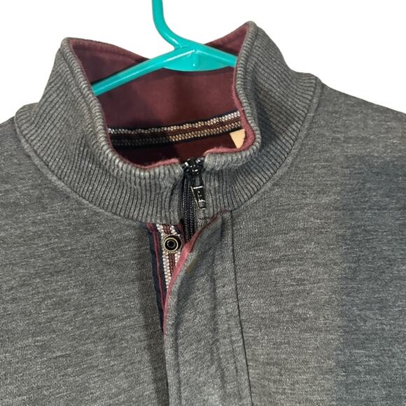 Orvis Gray 1/4 Zip Cotton Blend Long Sleeve Mock Neck Knit Sweater Men Sz M - Picture 5 of 8